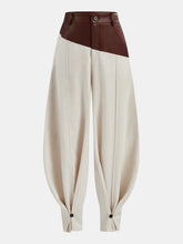 Faux Leather Paneled Balloon Pants