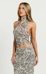 Lioness - Luxe Tie Top in Zebra