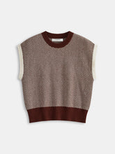 Herringbone Pattern Sleeveless Knit Vest