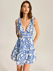 Printed Tiered Mini Dress