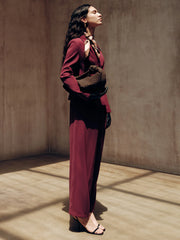 Mid-Waist Pleated Wide-Leg Pants