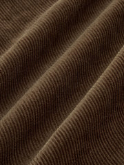 Corduroy Mid-Waist Curved-Leg Pants