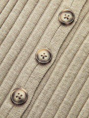 Wool Blend Ribbed Button Maxi Dress