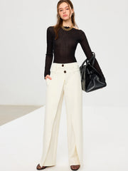 Double Waistband Layered Wide-Leg Pants