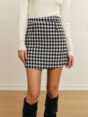 Plaid Tweed Mini Skirt