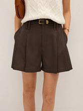 Pleated Mid-Waist Shorts without Belt