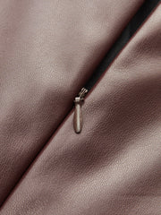 Metal Detail Halter PU Leather Tank Top