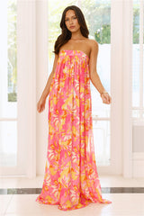 Sunshine State Of Mind Strapless Maxi Dress Pink