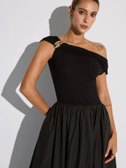 Off-Shoulder Pocket Maxi Dress