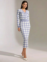 Vintage Plaid Wool Blend Sweater Skirt