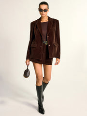 Velvet Shawl Collar Blazer