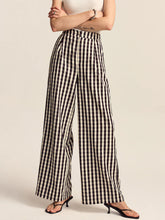 Gingham Wide-Leg Pants