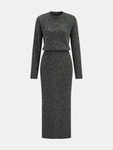Wool-Blend Fuzzy Midi Dress