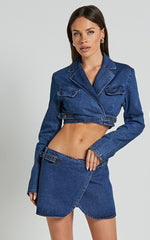 Lioness - Anja Mini Skirt in Dark Denim