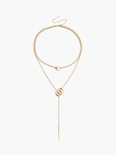 Double Circle Tassel Necklace