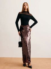 Mesh Panel Jersey Skinny T-Shirt