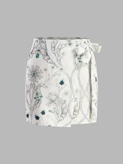 Floral Print Wrap Skirt