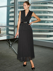 Chiffon Pleated Midi Skirt