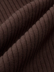 Ribbed Knit Scarf Detail Fitted Top