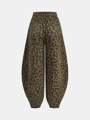 Leopard Print Cotton Balloon Pants