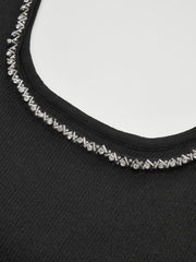 Rhinestone-Embellished Slim Fit Mini Dress