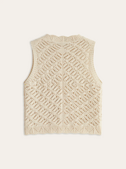 Knitted Sleeveless Cardigan with Button Front