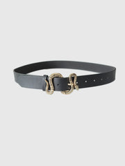 Snake Buckle Leather Belt