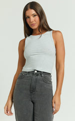 Can't You Tell Top - Ribbed Tank Top in Grey