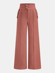 Double-Waistband High-Waisted Wide-Leg Pants