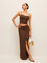 Cotton & Linen Button-Front Skirt Set