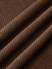 Mid-Waist Corduroy Wide-Leg Drawstring Pants