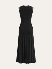 Pearl Trimmed Knit Midi Dress