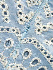 Semi-Sheer Embroidered Eyelet Cami Dress