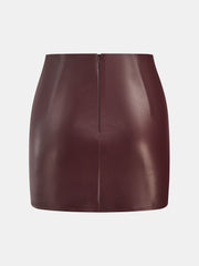 Twisted Lies Faux Leather Mini Skirt