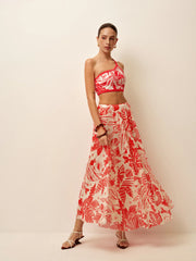 Mesh Printed Cover-Up Skirt