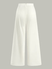 Embroidery Cut-Out Wide-Leg Pants