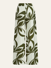 Floral Print Wide-Leg Pants