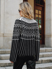 Fair Isle Pattern Bell Sleeve Sweater