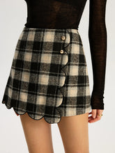 Checkered Scallop Trim Skirt