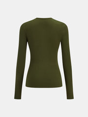 Twisted Front Detail Long Sleeve Knit Top