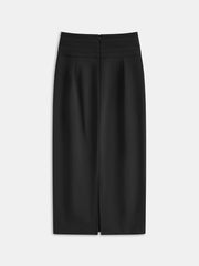 Metal Decor Midi Pencil Skirt