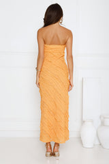 Daydream Delight Strapless Maxi Dress Orange