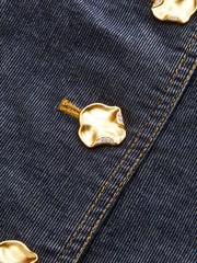 Metal Button Fitted Tailored Jacket