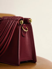 Curved Striped Handle PU Leather Bag