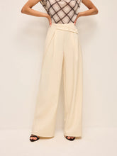 Mid-Waisted Wide-Leg Pants With Belted Detail