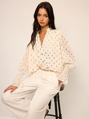 Polka Dot Chiffon Shirt