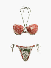 Floral Bikini Set With Tie Side Skirt