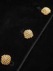 Velvet Stand Collar Blazer