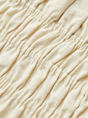 Cotton & Linen Strapless Smocked Peplum Top