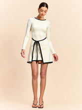 Contrast Trim Long Sleeve Sweater Dress